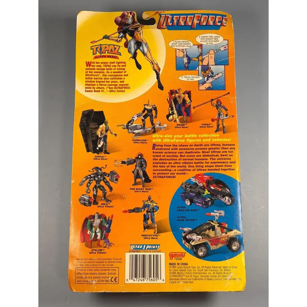 Galoob UltraForce Topaz Ultra Hero Action Figure Toy #8 Collectable New 1995 5”
